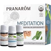 Pranarom Meditation Diffusion Essential Oil Kit 3 x 5 ml | A relaxing trio of diffuser blends chosen for meditation, calm focus and purified air. USDA &amp; ECOCERT Certified Organic.
