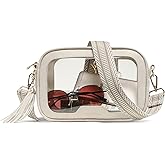MHCNLL Clear Crossbody Bag Stadium Approved,Transparent Purse for Women with Guitar Strap, See Through Pouch for Concert