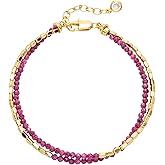 Fettero Charm Bracelet for Women Trendy - Dainty Gold Bracelet Stack Cute Beads Bracelet 14K Gold Plated Layered Boho Bracelets Jewelry