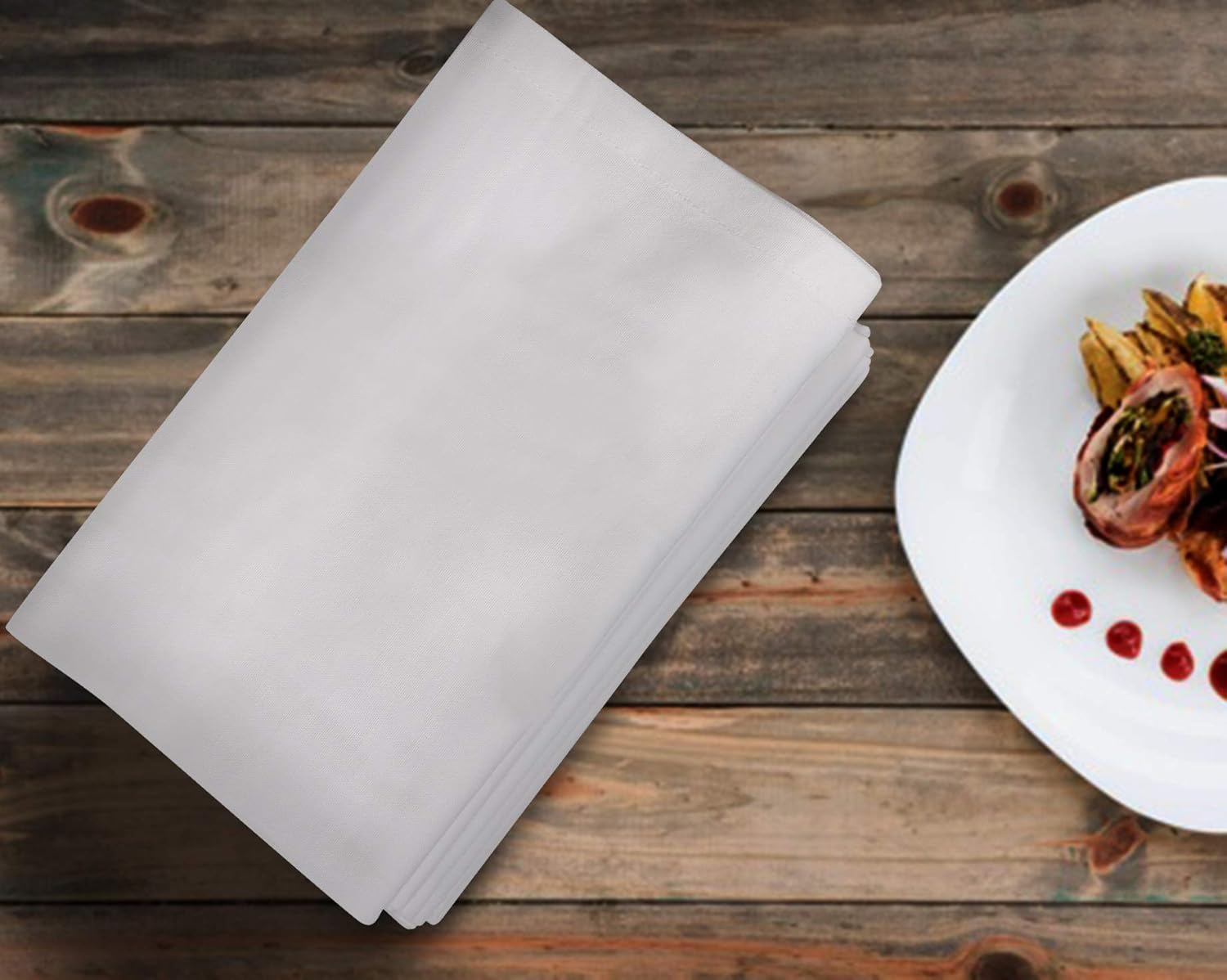 Urban Villa White 18 By 18 Inches Casement Weave Ultra Soft Premium Quality Dinner Napkins 100% Cotton Set of 12 White Cloth Napkins with Mitered Corners, Durable Hotel Quality, Pre-washed.: Kitchen & Dining