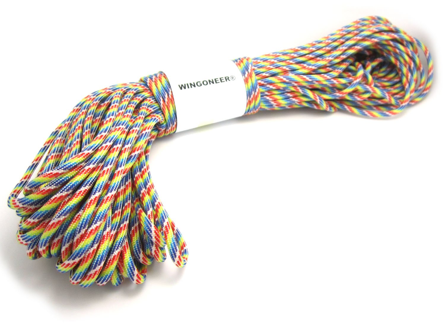 WINGONEER® 550 Paracord Mil Spec Type III 7 strand parachute cord Rainbow 100 feet