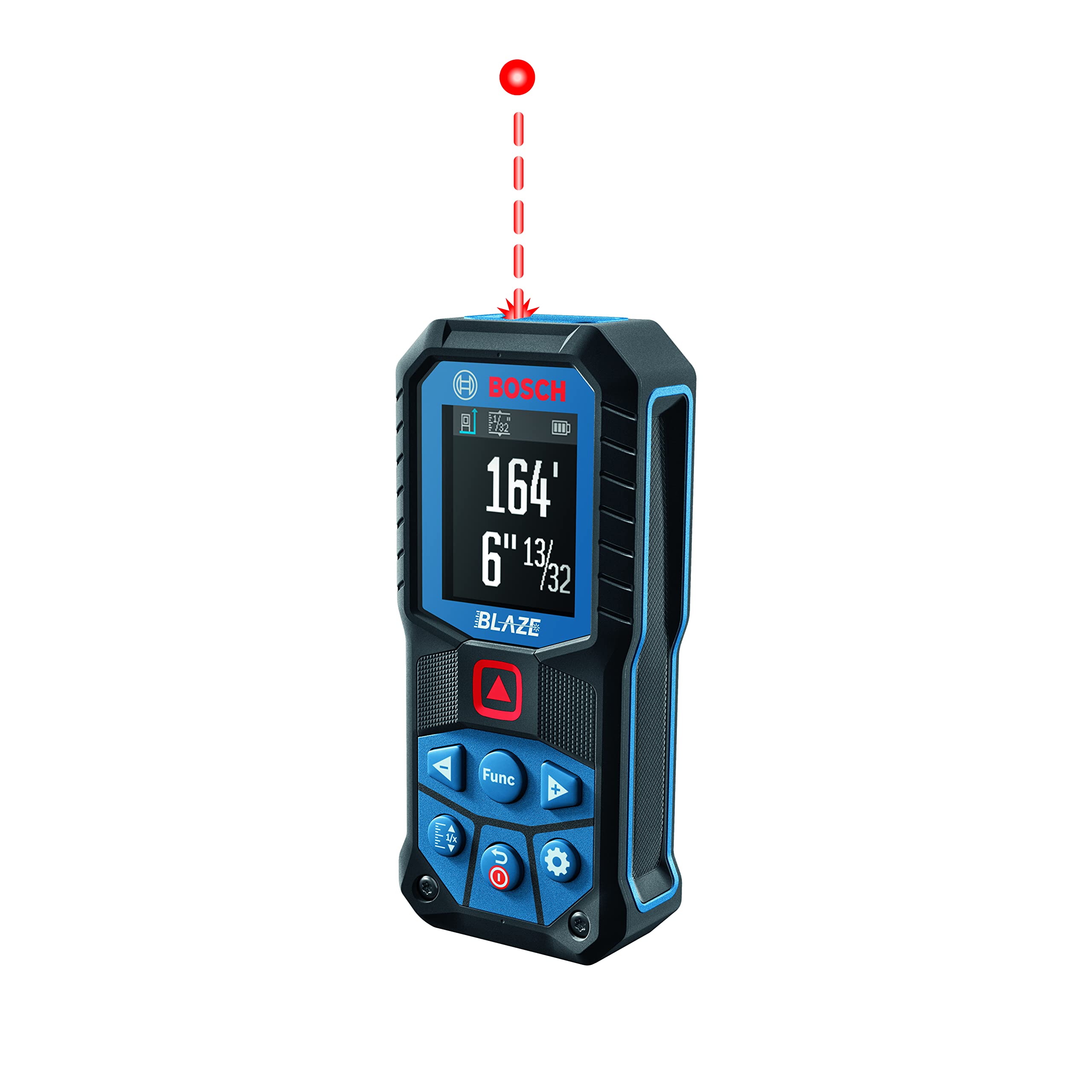 Photo 1 of BOSCH GLM165-22 165 Ft Blaze Laser Distance Measure, Includes 2 AA Batteries, Belt Clip, & Pouch