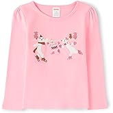 Gymboree Boys and Toddler Fall and Holiday Embroidered Graphic Long Sleeve T-Shirts