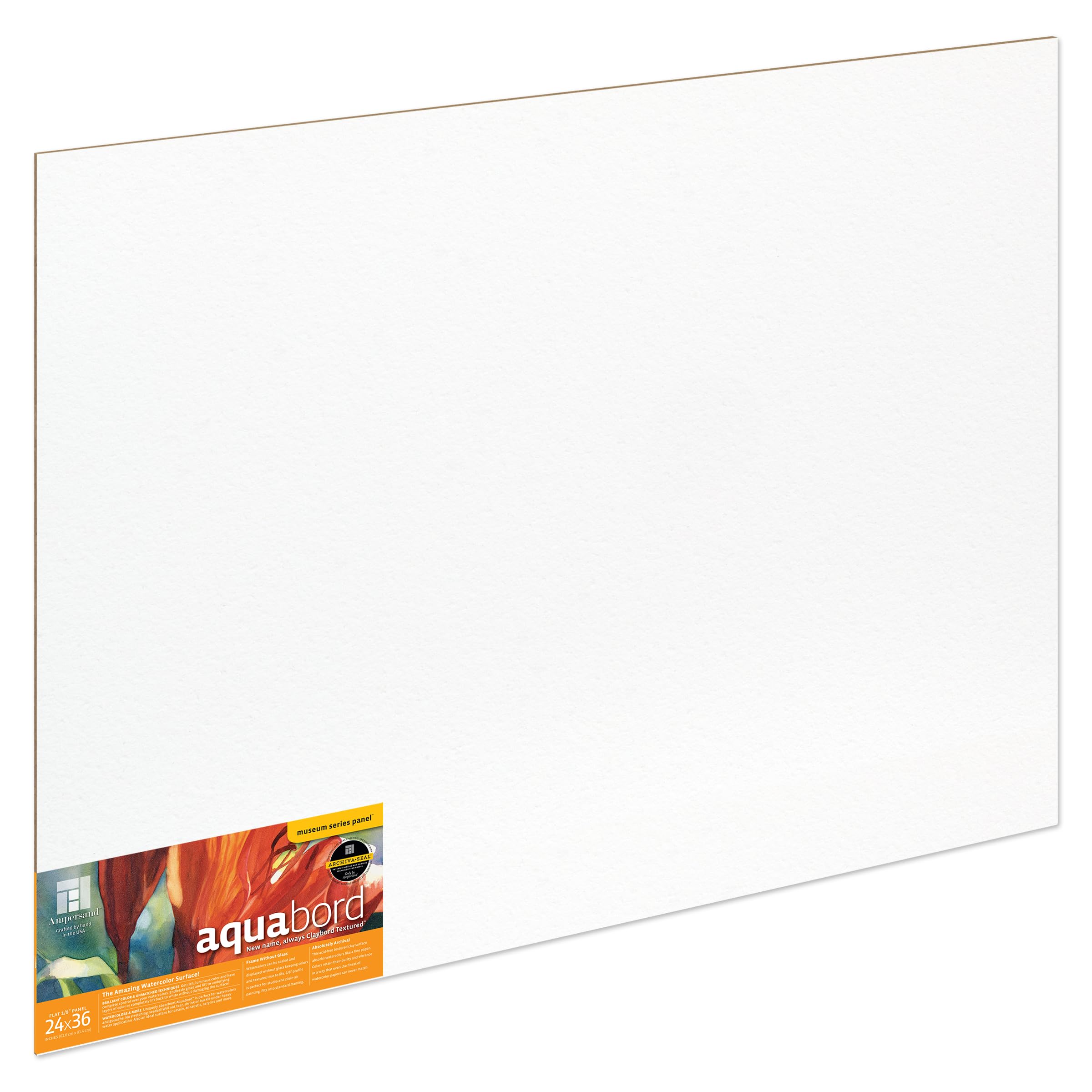 Ampersand Art Supply Watercolor Painting Panel: Museum Series Aquabord, 1/8 Inch Flat Profile, 24" x 36" Image