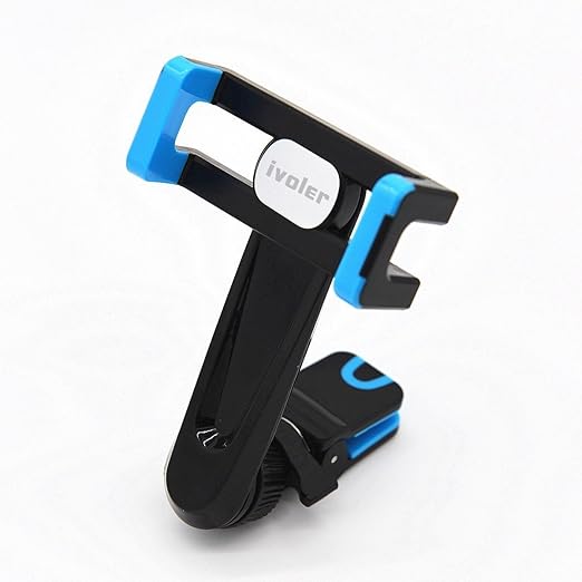 iVoler® Soporte Movil Coche Universal Air Vent Car Mount 360 grados Rotación Soporte Teléfono Coche con Clip para Rejillas del Aire para iPhone 7/7 Plus/6S/6s Plus/6/6 Plus/5S/5C/SE, Samsung Galaxy S6/S7 Edge, Huawei P9, GPS, MP3 Player y más 51-85 mm ancho - Azul/Negro