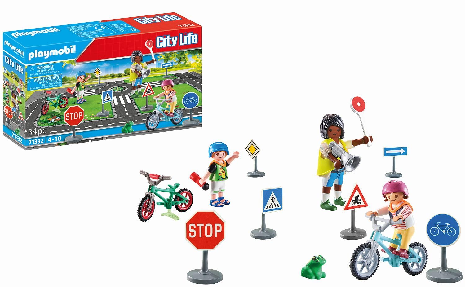 Playmobil 71332 City Life Traffic education, bicycle course, bicycles traffic signs and more, educational toy, fun imaginative role play, playsets suitable for children ages 4+