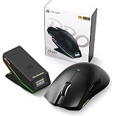 ATTACK SHARK X11 PRO V2 Tri Mode Lightweight Wireless Gaming Mouse-Black | RGB Magnetic Charging TFT Display Dock,30K DPI,1000Hz Polling,Wired/BT/2.4Ghz,500mAh Battery,PAW3315,100M Switches for FPS PC