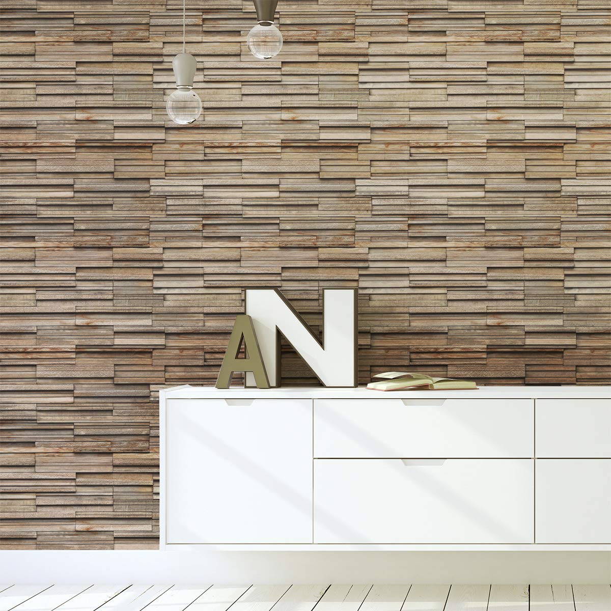 1 x Adhesive Wall Sticker for Bathroom/Kitchen/Living Room - Wood Coat Design - 40 x 40 cm
