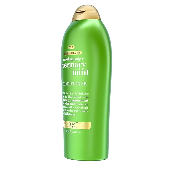 OGX EXTRA STRENGTH REFRESHING SCALP + ROSEMARY MINT CONDITIONER, NOURISHING CONDITIONER INFUSED WITH ROSEMARY MINT FOR SHINY, HEALTHY-LOOKING HAIR, SULFATE-FREE SURFACTANTS, 25.4 FL. OZ
