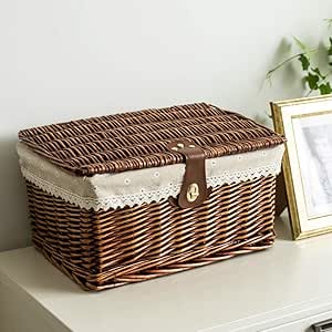 FJFZMHZQC Cesta de Almacenamiento Tejida Puro Natural cestería de
