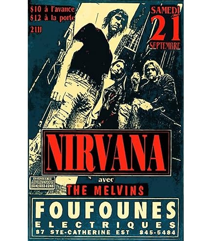 Nirvana  Cobain live ポスター Amazon.com: POSTER STOP ONLINE Nirvana - Music Poster (Kurt Cobain