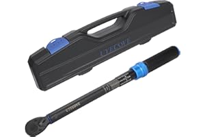 UYECOVE 3/8-Inch Drive Click Torque Wrench, Dual-Direction Click Professional Torque Wrench 10-100FT.LB/13.6-135.6N.M, Dual Range Scales Graduated in FT.LB and N.M, Blue