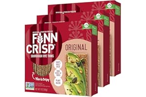 Finn Crisps Original Rye Crispbread 7oz | Thin, Crispy Rye Flatbread Crackers | Multipack of Authentic Finnish Sourdough Crispbread | Whole Grain Rye Crackers [3 Boxes x 7oz]