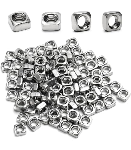 Uxcell M3 Square Nuts – 100-Pack, 7mm X 2mm, Zinc-Plated Carbon Steel, Metric Coarse Thread, For Furniture & Machinery