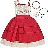COTRIO Princess Dress for Girls Toddler Kids Outfit with Accessories Necklace Halloween Costume for Girl Dress Up Clothes