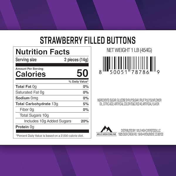 STRAWBERRY FILLED BUTTONS – RED HARD CANDY SHELL WITH SOFT CENTER – 1 LB BAG – NOSTALGIC WRAPPED TREATS – FRUITY BITES
