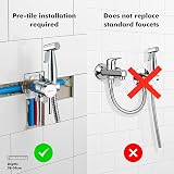 GRIFEMA Hand-Held Bidet Sprayer Solid Brass Shattaf with Wall Holder view 8