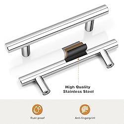 Probrico 5 Pack Polished Chrome Cabinet Handles