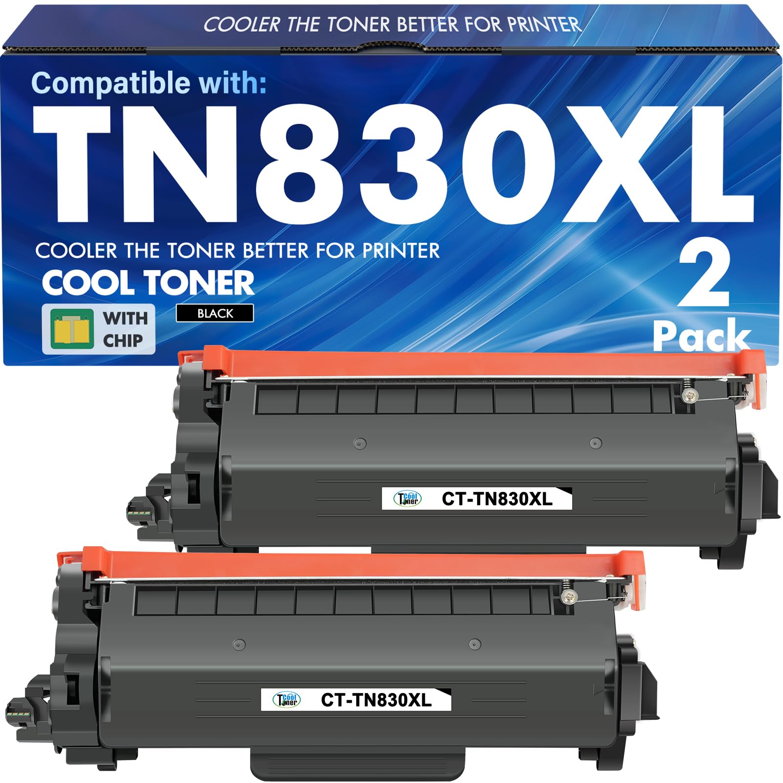 Photo 1 of TN830XL TN830 TN 830XL 830 Toner for Brother Printer DCP-L2640DW HL-L2460DW Replacement for Brother TN830 XL/V/R 830 XL TN-830XL Cartridge MFC-L2820DW HL-L2405W HL-L2400D HL-L2480DW Black High Yield