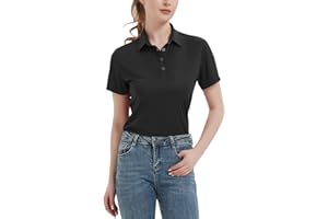 IDTSWCH Women's Polo Shirts UPF 50+ Casual Sun Protection Work Quick Dry 4 Buttons Short Sleeve Collared Golf Shirt XS-3XL