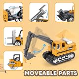 Dreamon 6pc Diecast Construction Vehicles Set Excavator Road Roller Dumper view 4