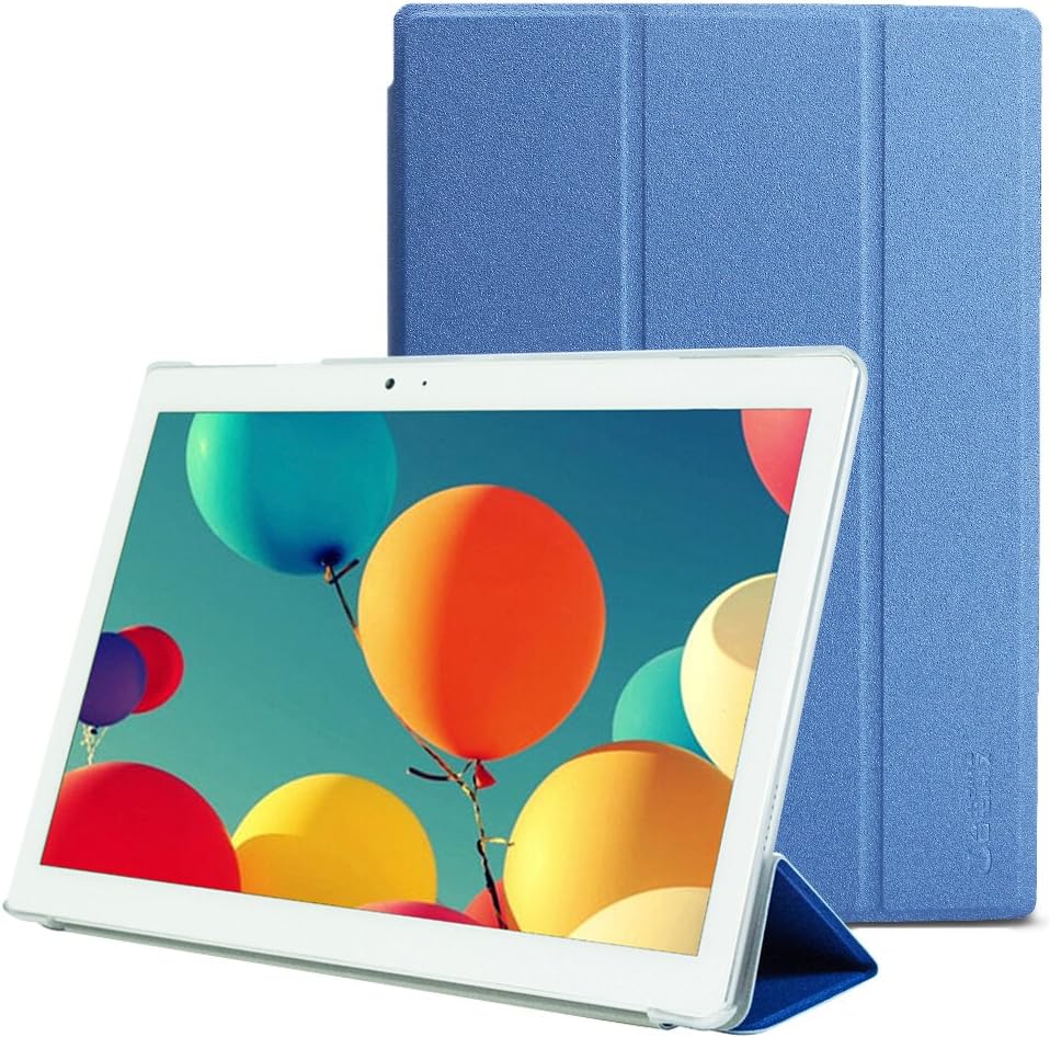 Teclast T10 Master Case, Ultra Slim Leather Case Trifold Stand with Hard Translucent Frosted Back Protective Cover for Teclast T10 Master 10.1-inch, Blue