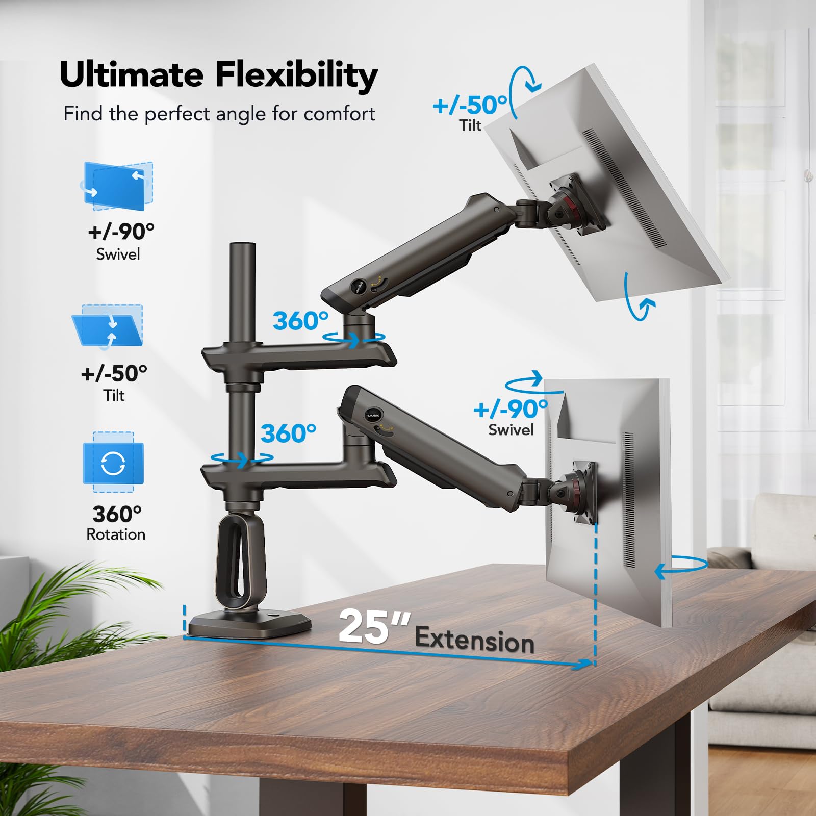 HUANUO Dual Monitor Arm for 13-49