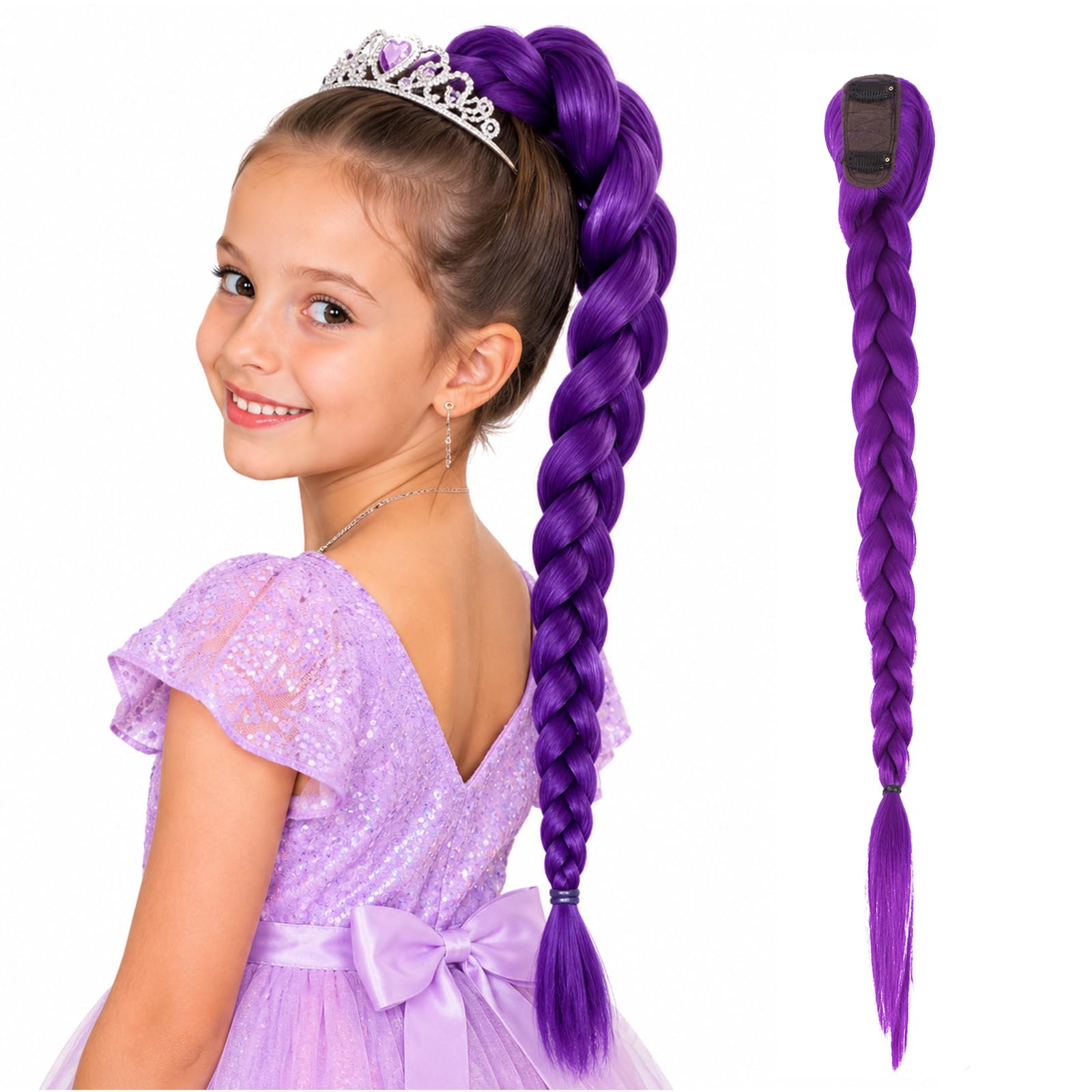 26 Inch Long Purple Braid Hair...