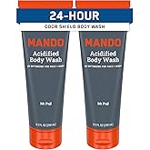 Mando Odor Shield Body Wash - 24 Hour Control - Removes Odor Better than Soap - SLS Free, Paraben Free, Skin Safe - 8.5 Ounce (Pack of 2) (Mt Fuji)