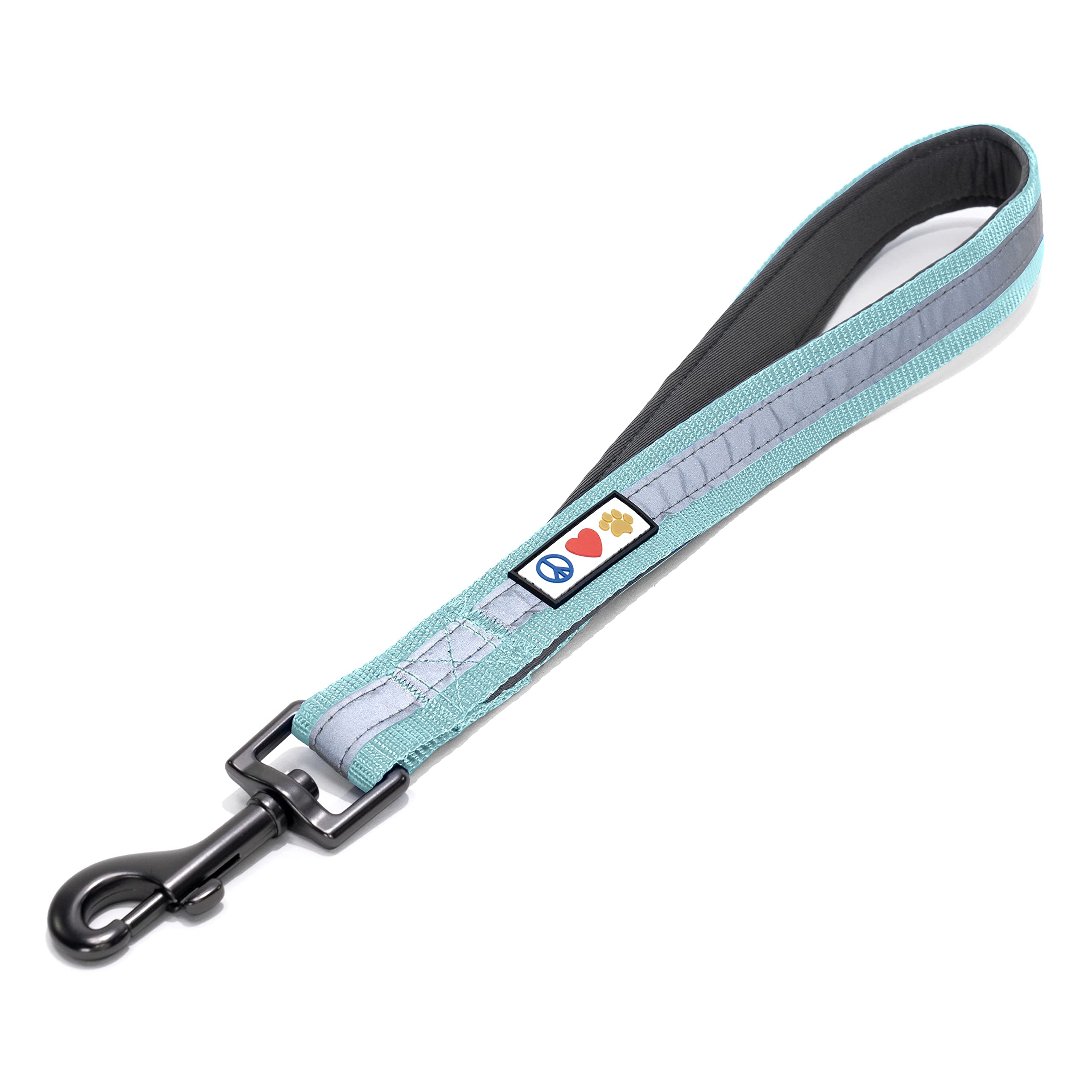 PAWTITAS 1.8 M Reflective Dog Lead Comfortable Padded Handle | Puppy Dog Training Double Handle Reflective Lead | Reflective Short Dog Lead for Training | Hands Free Running Dog Lead - Teal Lead