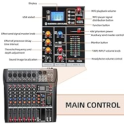 Depusheng DX6 Professional Mixer Sound Board
