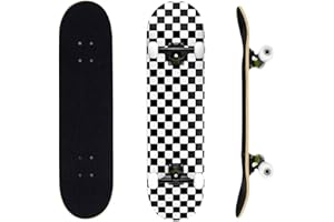 ERNAN Skateboards,Skateboards for Beginners, 31" x 8" 7 Layer Canadian Maple Double Kick Concave Deck, Complete Skateboard fo