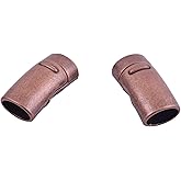 KONMAY 5 Sets 10.3x6.5mm Antique Copper Color Magnetic Clasp for Licorice Leather/Bracelet