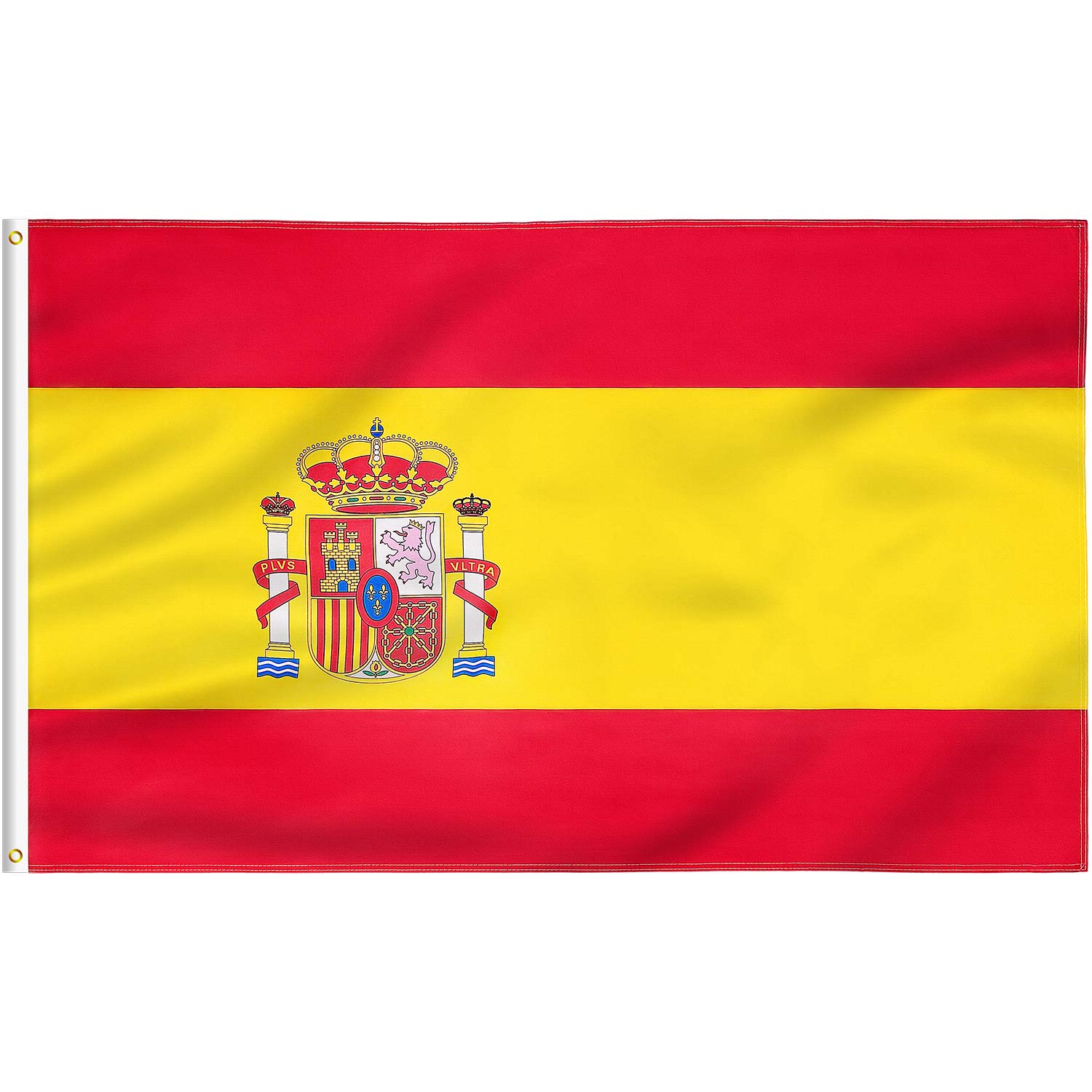 FLAGBURG Spain Flag 5x8 FT, Spanish Flag with Print Vivid Color and UV Fade Resistant, Canvas Header and Double Stitched,Outdoors Indoors Flags with Brass Grommets