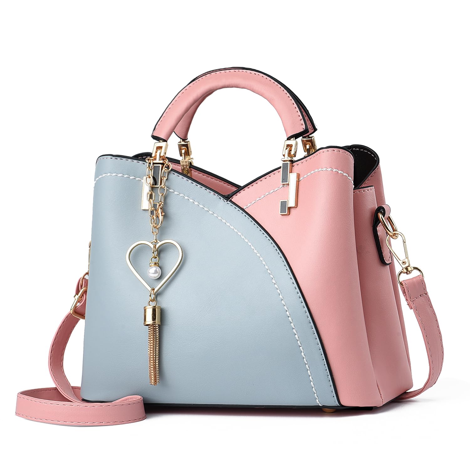 Photo 1 of Xiaoyu Purses and Handbags for Women Fashion Crossbody Tote Bag Shoulder Bag Top Handle Satchel Purse (Light Blue)