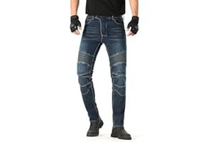 MOETCEYS Armored Motorcycle Pants Men Riding Jeans Motorbike Dirt Bike Denim Pants Racing Gear with Hip Knee Protective Pads