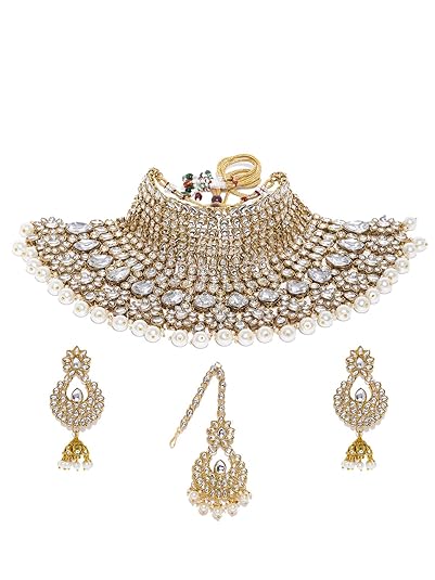 Buy Zaveri Pearls Bridal Jewellery Set 