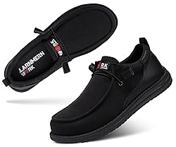 LARNMERN Steel Toe Loafers Women Slip On Canvas