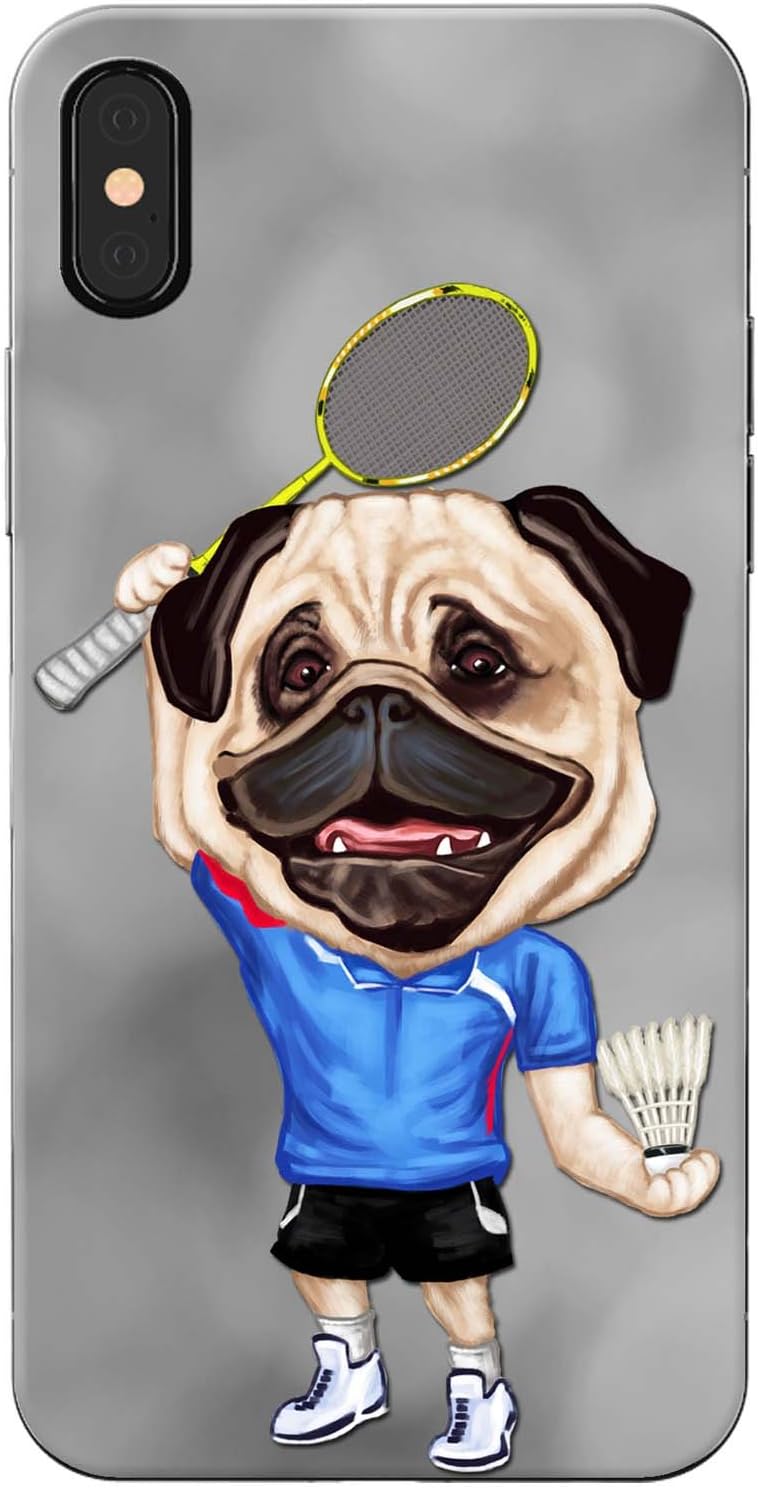 Fancy A Snuggle Badminton Pug With Shuttlecock & Racket Snap-on Hard Back Case Phone Cover for Apple iPhone 7