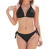 Buauty Women Bikini Set Bathing Suit Trendy String Triangle Bikini Two Piece Swimsuit Sexy Adjustable Chest Tie Swimwear