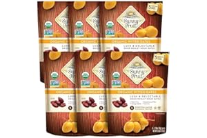Sunny Fruit Organic Dried Pitted Deglet Nour Dates - 6 Bags (30 Individual Portion Packs)| Healthy, Convenient Superfood Snack Packs | ORGANIC, NON-GMO, HALAL, KOSHER, NO PRESERVATIVES, NO SUGAR ADDED