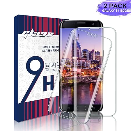 Youer Galaxy S7 Edge Panzerglas Schutzfolie, [2 Stück] Full Cover Displayschutzfolie, Ultra Klar Glatt, 9H Härtegrad, Anti-Kr
