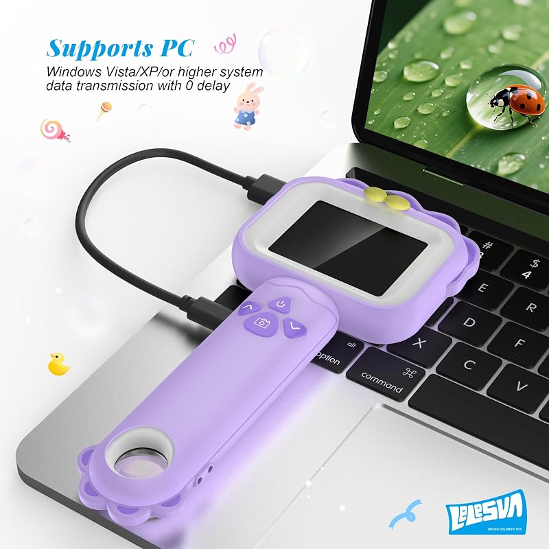 Microscopi per bambini, mini microscopio tascabile portatile per bambini piccoli, giocattoli educativi scientifici per regali di compleanno di Natale per bambini di 3 4 5 6 7 8 9 10 anni (leone)