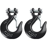 Ucreative 1/4 inch Clevis Slip Hook with Safety Latch - Heavy Duty Forged Steel Towing Winch Hook for ATV UTV (2PCS)