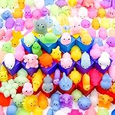 LENYOQIN 100 Pcs Kawaii Squishies, Mochi Squishy Toys for Kids Party Favors, Mini Sensory Stress Relief Toys, Goodie Bags Novelty Toy, Classroom Prizes, Birthday Gift, Fidget Toys, Random