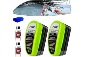 Car Windshield Cleaner, Oil-Free Car Glass Brushes, Upgrade 2.0 Glass Cleaner, Oil Film Cleaning Brush for Auto, Automotive W