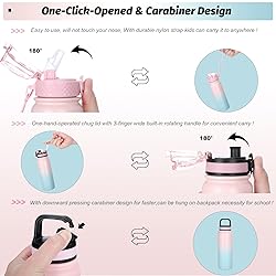 Oldley Insulated Water Bottle with Straw 20oz