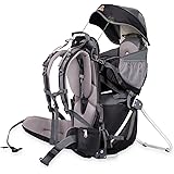 CORAZON PANDA FRAMED CHILD & BABY BACKPACK CARRIER for city carrying, outdoor trips and hiking. COMPLETE SET including all accessories- sun roof, foot rests, headrest and rain cover - maximum comfort & safety for you and your baby - Fits all Sizes