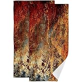 XALOGEER Brown Rust Metal Hand Towels for Bathroom Set of 2 Gold Rusty Cinnamon Copper Bronze Metallic Kitchen Towels Soft Absorbent Decorative Fingertip Towels Face Towel 14.4"x28.3"