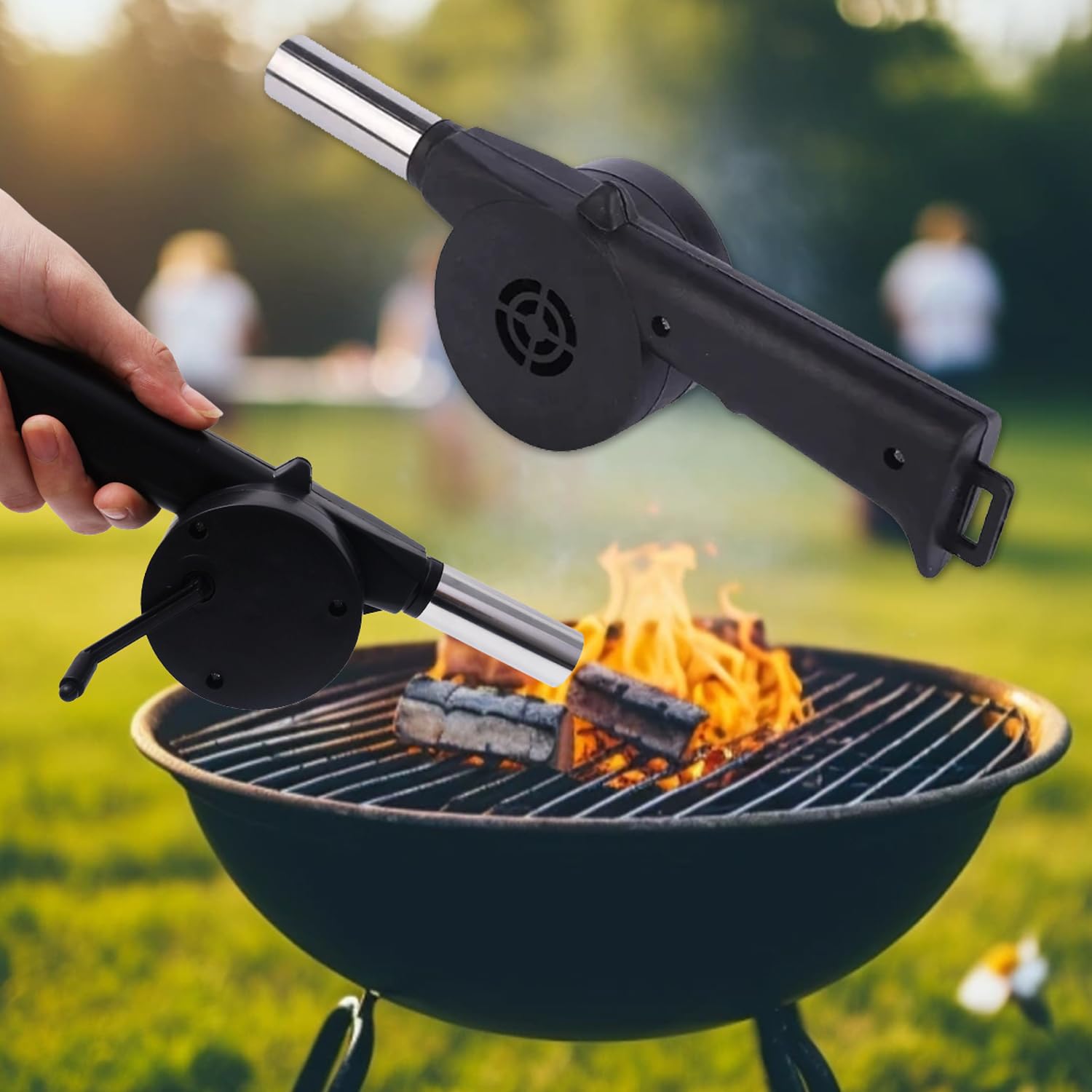 Photo 1 of ***SEE CLERK NOTES** BBQ Fan Air Blower Fast Fire Starter Portable Manual Hand Crank for Outdoor Picnic Camping Cooking Barbecue Tools